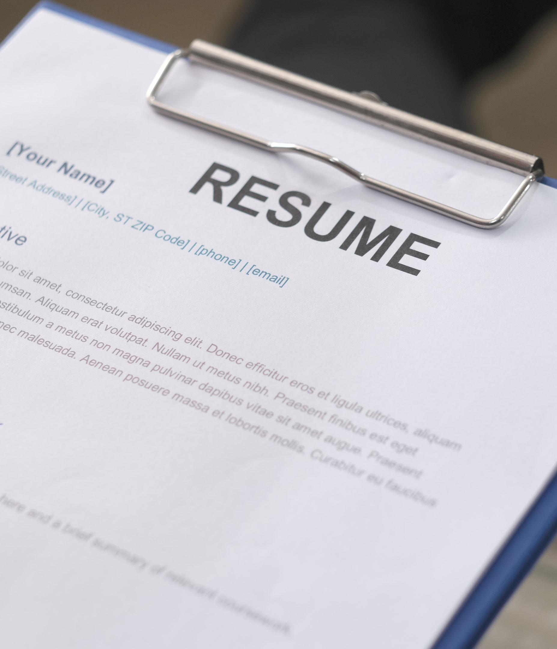 Image of a resume